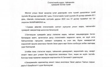 Статистикийн мэдээ, тайлангийн хуваарийг батлах тухай