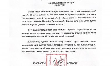 Газар эзэмших эрхийн хугацаа сунгах тухай