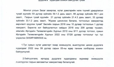 Газар эзэмшүүлж ашиглуулах дахин дуудлага худалдаа зохион байгуулах тухай