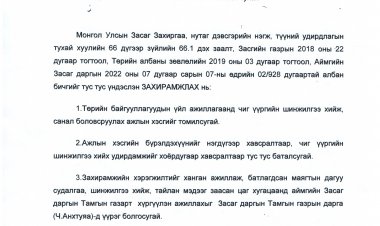 Ажлын хэсэг байгуулах тухай