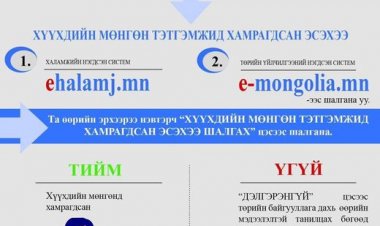 #ТА ХҮҮХДИЙН МӨНГӨНД ХАМРАГДСАН ЭСЭХЭЭ EHALAMJ.MN, E-MONGOLIA.MN РҮҮ ӨӨРИЙН БҮРТГЭЛЭЭР НЭВТРЭН ОРЖ ШАЛГААРАЙ.