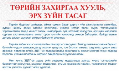 ТӨРИЙН ЗАХИРГАА ХУУЛЬ, ЭРХ ЗҮЙН ТАСАГ