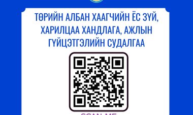 ТӨРИЙН АЛБАН ХААГЧИЙН ЁС ЗҮЙ, ХАРИЛЦАА ХАНДЛАГА, АЖЛЫН ГҮЙЦЭТГЭЛИЙН СУДАЛГАА